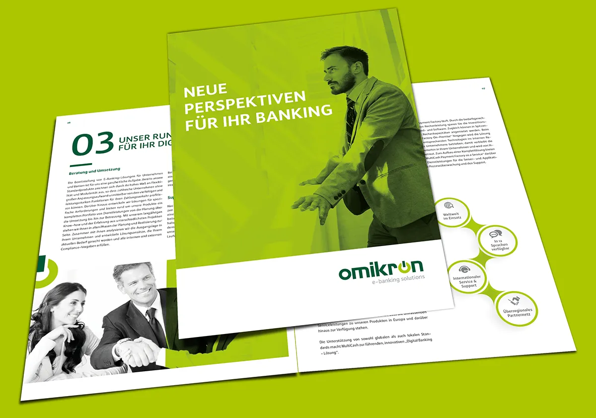 Unsere Firmenbroschüre - Mit seiner Produktfamilie MultiCash stellt Omikron ein umfangreiches und zukunftsweisendes Lösungsportfolio für das Transaction Banking von Unternehmen und Banken bereit.