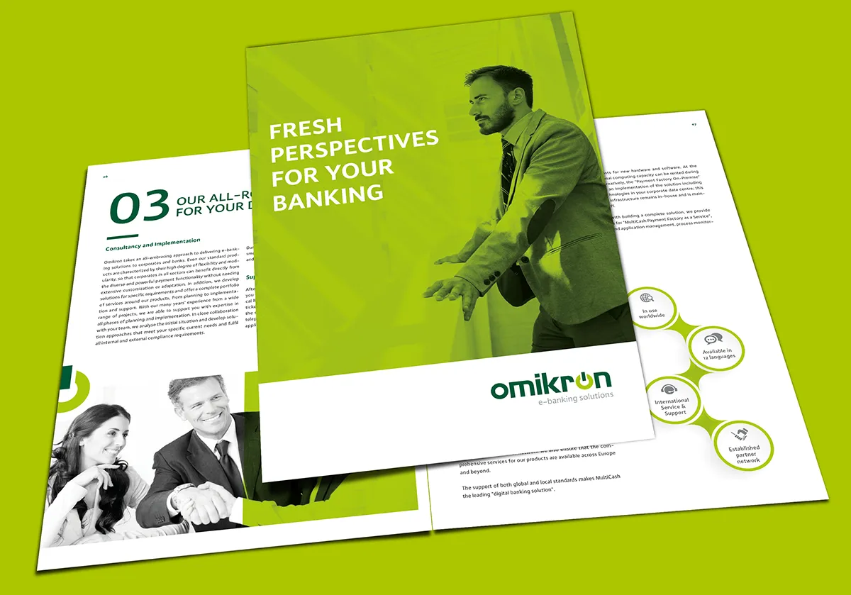 Our company brochure - With its MultiCash product family, Omikron provides a comprehensive and future-oriented solution portfolio for the transaction banking of companies and banks.